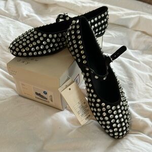 Issa Studded Mary Jane Flats